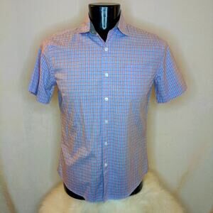 Claiborne Men's Slim Fit Plaid Shirt Medium | Red & Blue Casual Button-Down